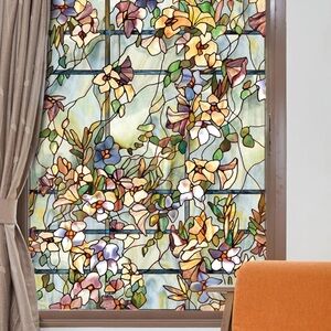 Artscape "Trellis" Window Film 24" x 36" Multicolor Privacy Stained Glass